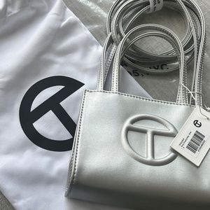 Telfar Small Shopping Bag-Silver
